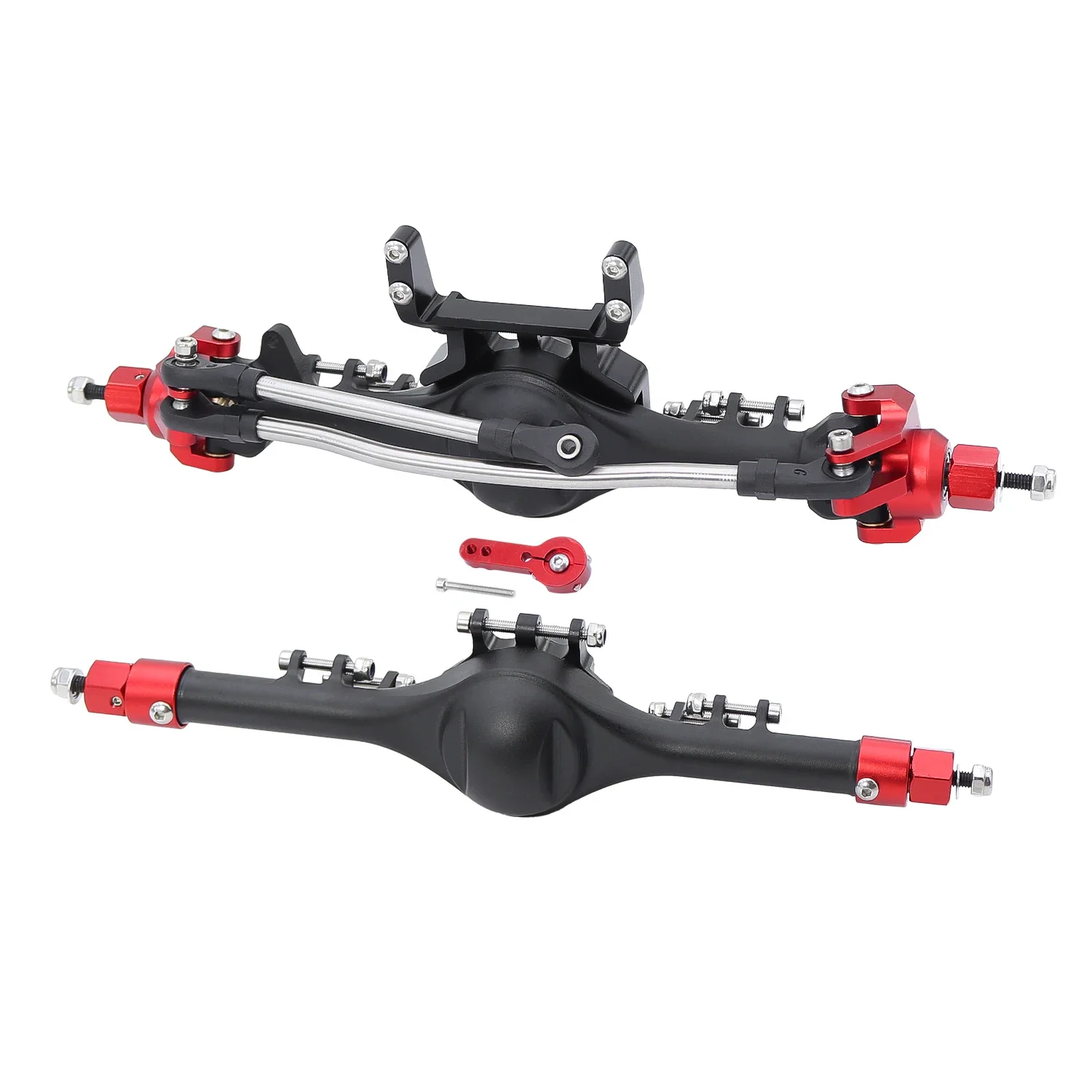 SCX10 II Aluminum Front Rear Straight Complete Axles Set Servo Mount For 1/10 Axial SCX10II 90046 90047 RC Crawler Upgrade Parts