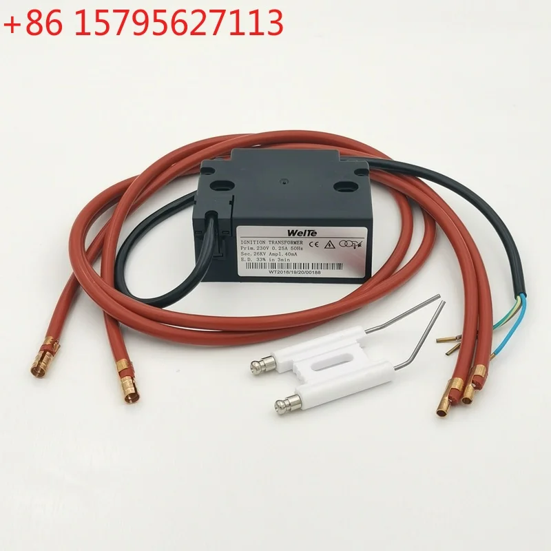 26KV Waste Oil Burning Igniter High Voltage Pulse Ignition Transformer Ceramic Ignitor Electrode Spark Plug High-tension Cable