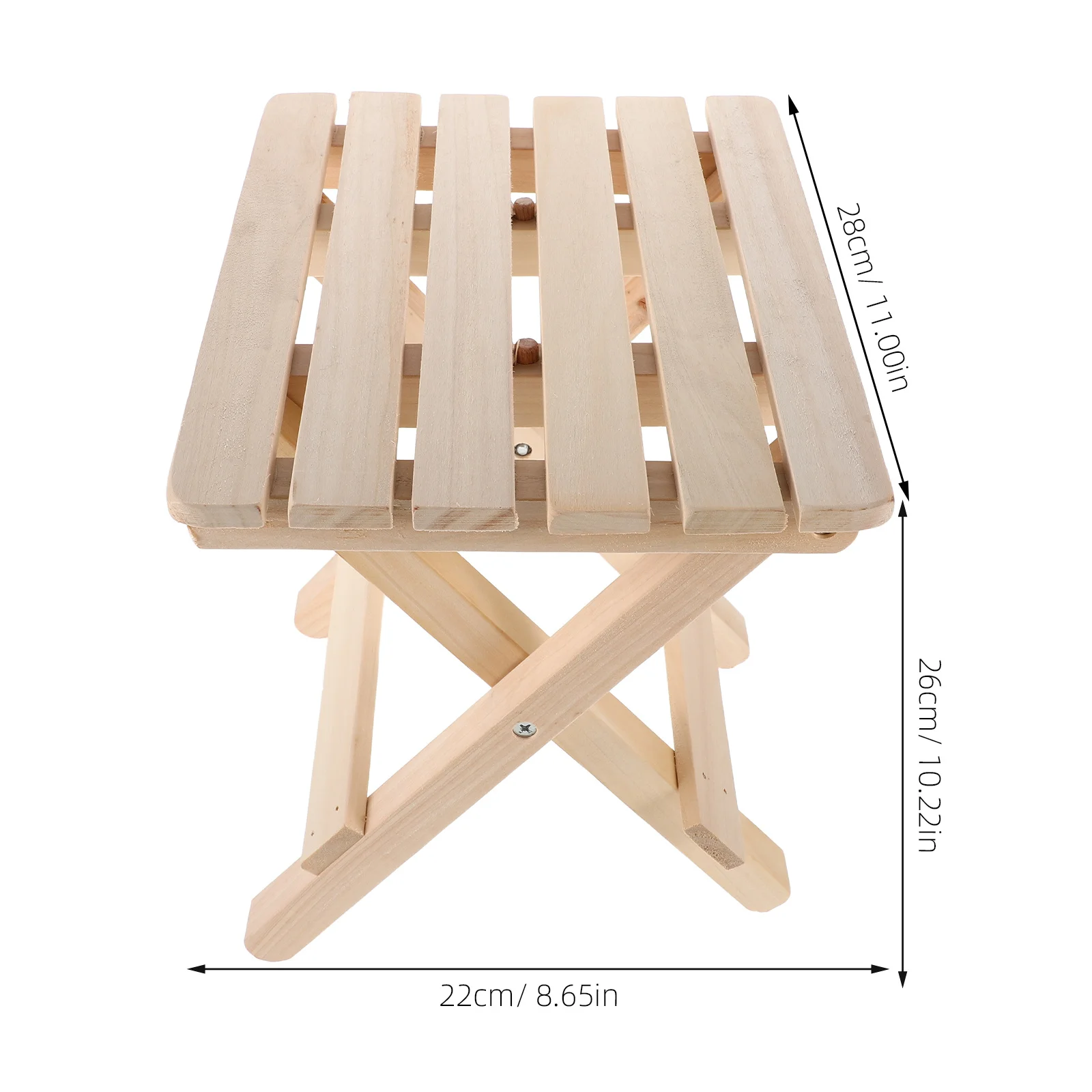 مقعد محمول قابل للطي مصنوع من الخشب الصلب، جمالي بسيط للحمام والمطبخ والتخييم والصيد والمشي لمسافات طويلة وخفيف الوزن وسهل الحمل #3