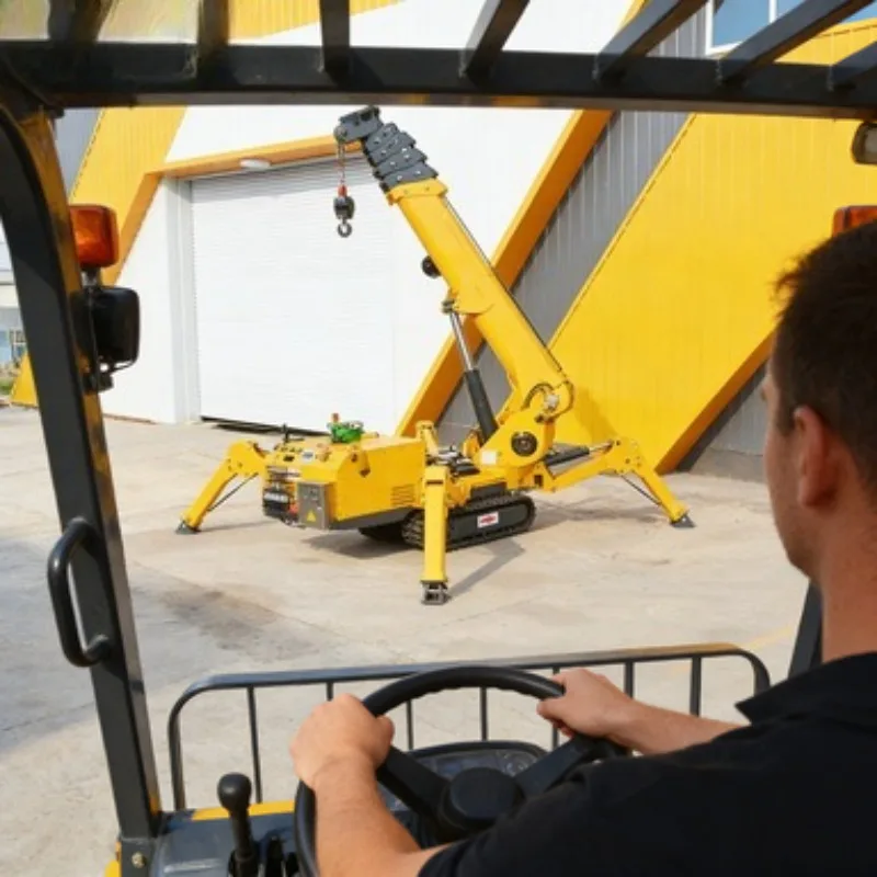 High Altitude Installation 10 Meters Load Mini Hydraulic Crawler Crane 300Kg 10t 12t 15t 17t Spider New Condition Engine Gear