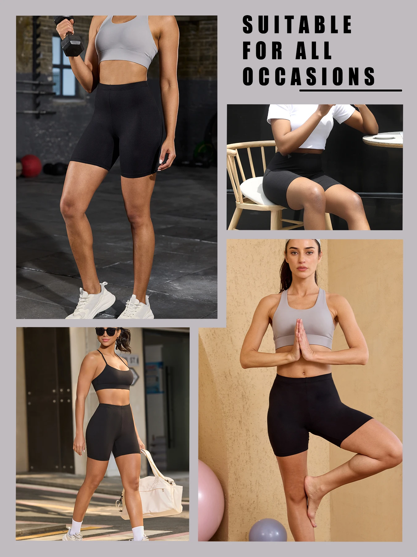 Women's Super Soft Biker Shorts High Stretchy No See Through Workout Running Yoga Athletic Gym Fitness Pants