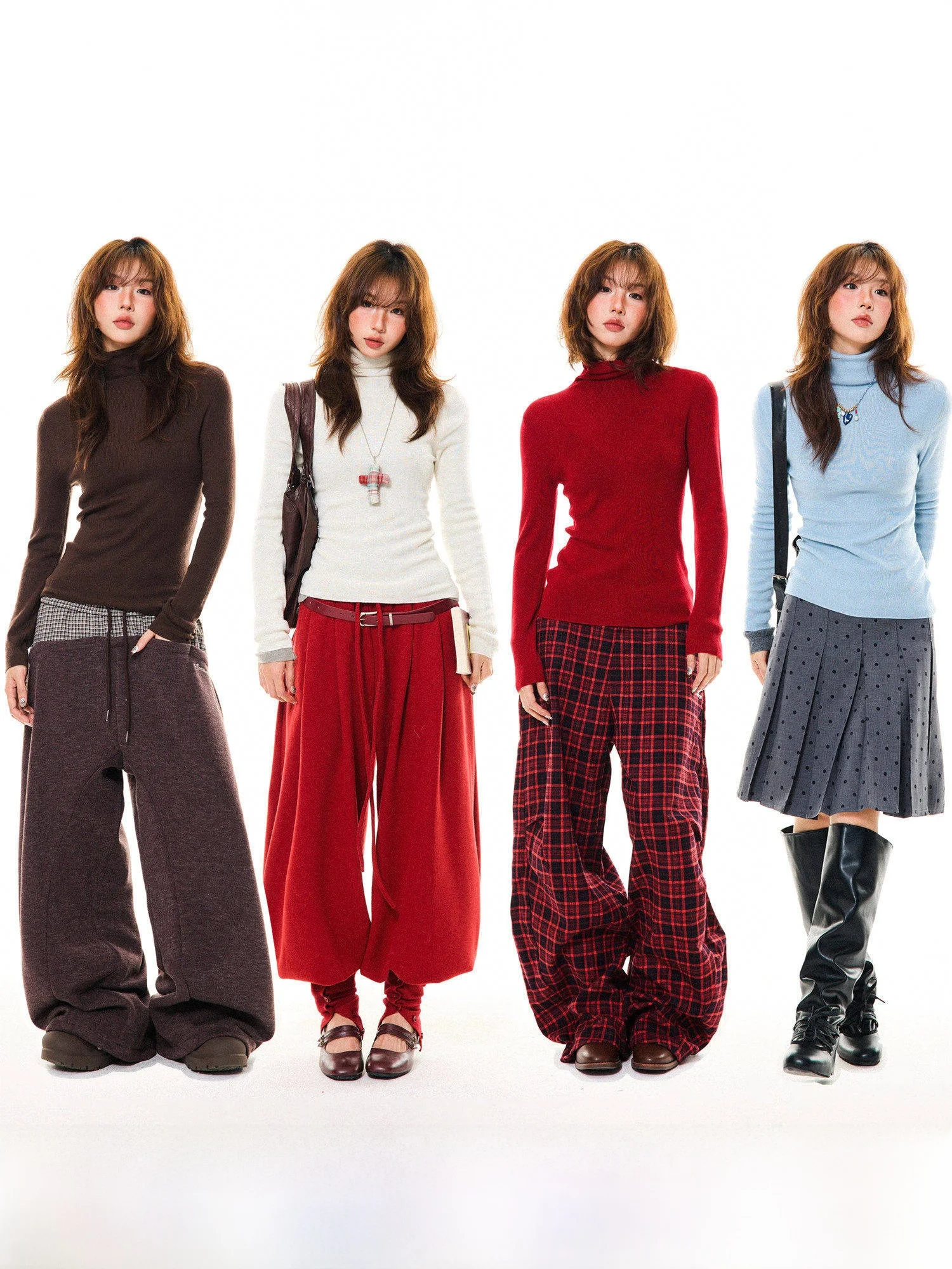 

Young Stage Women's High Collar Long Sve Knitted Base irt Slim Fit Warm Inner Wear Top Loose Sle Polyester Fiber