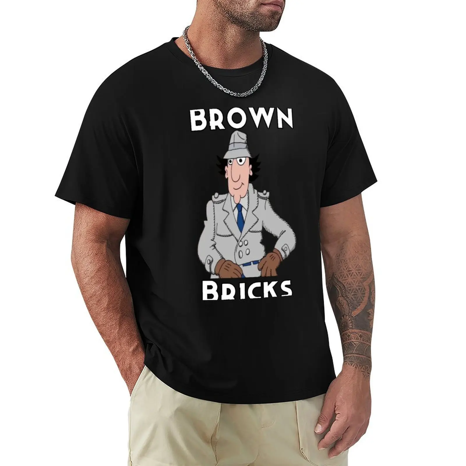 Inspector Gadget - Brown Bricks in Minecrap T-Shirt funny t shirts man T-Shirt