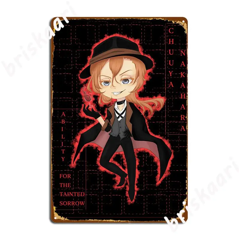 Chuuya Nakahara Metal Plaque Poster Cinema Living Room Plaques Home Retro Tin Sign Posters