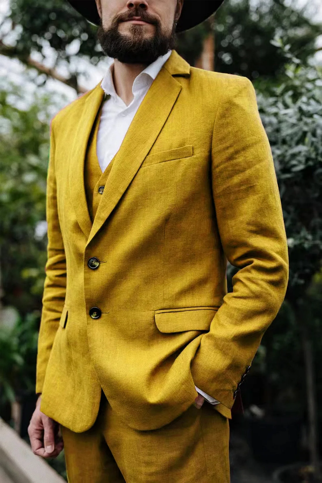 

2025 Elegant Wedding Tuxedos Suits 3 Pieces Slim Fit Bridegroom For Men Groomsmen Suit Male Formal Business (Jacket+Vest+Pants)
