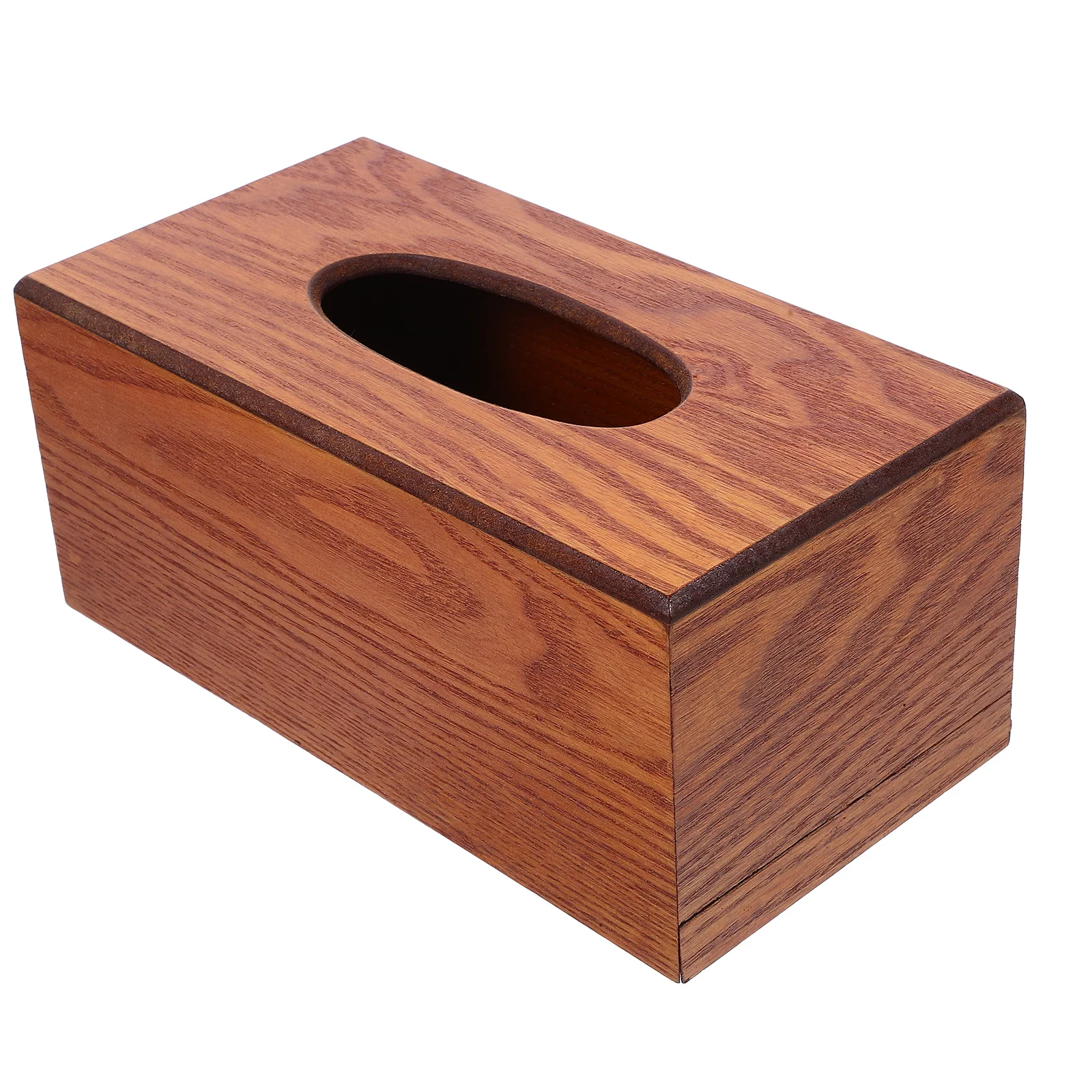 

Solid Wood Tissue Box Cover Rectangle Holder 23x12x10cm Tea Color Household Napkin Dispenser Paper Towel Case Living