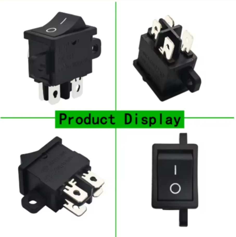 KCD1 rocker switch 2-position switch 4 pins suitable for TVs and monitors, boat-style power switch