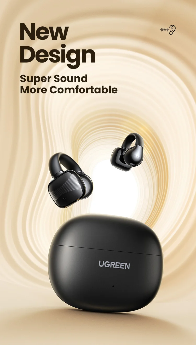 TWS Open Ear Clip Wireless Earbuds Bluetooth Sports Earphones Headphones in Mic with Earhooks & Ear Hook Headset