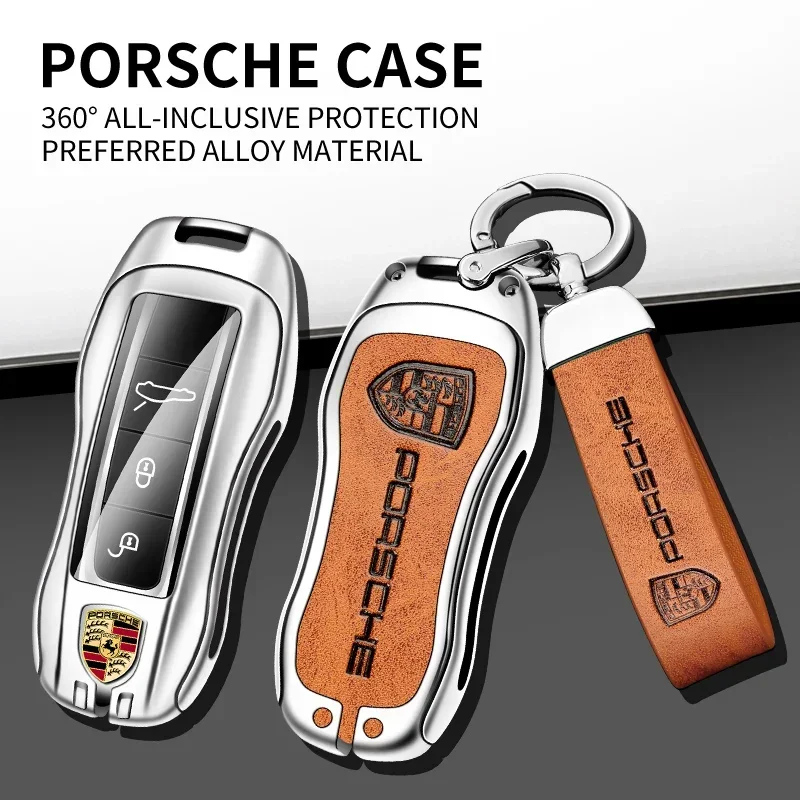 Zinc Alloy Car Key Case Cover Remote Shell For Porsche 958 Macan 911 Panamera 996 991 Boxster 987 997 2019 2020 Auto Accessories