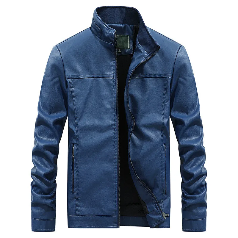 MRMT-Chaqueta de piel sintética para hombre, abrigo con cuello liso, ropa exterior, novedad de primavera y otoño, 2024