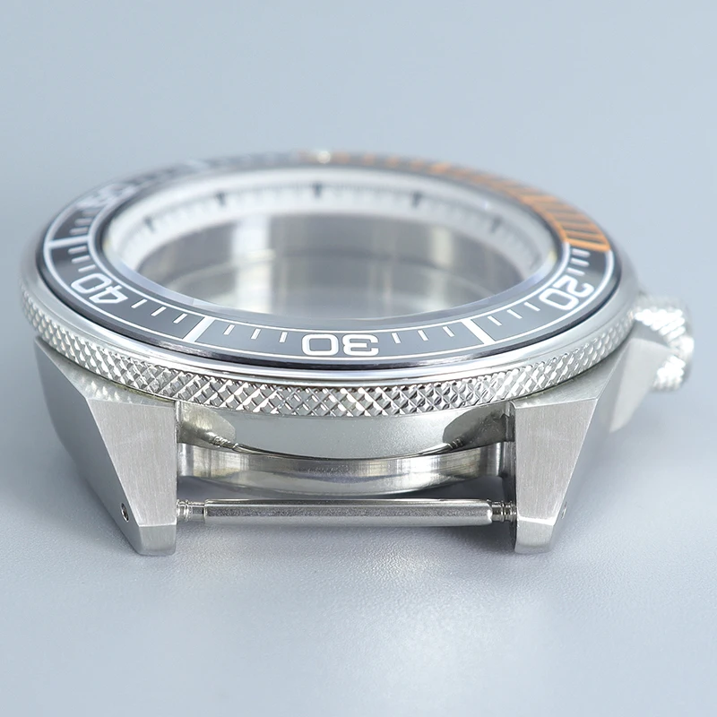 43.8mm Diving Watch Cases Modified Samurai Ceramic Bezel Sapphire For Seiko nh35 nh36/38 Movement 28.5mm Dial white Chapter Ring