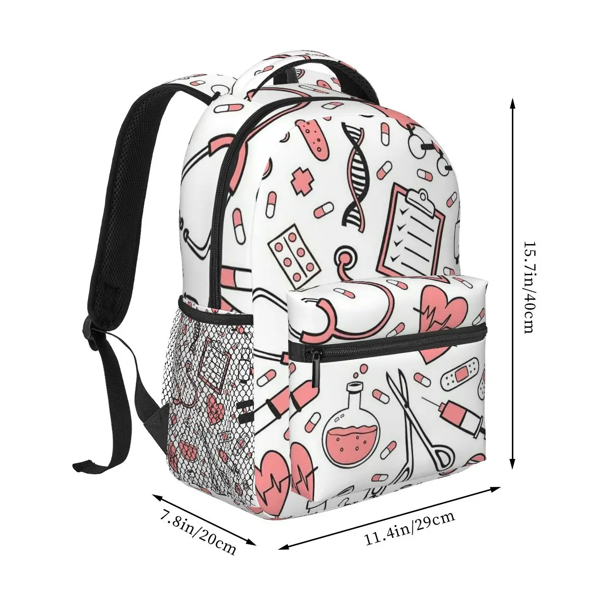Enfermera En Apuros Doctor Nurse Medical Backpack Student Boys Girls BookBag Children School Bag Computer Shoulder Bags