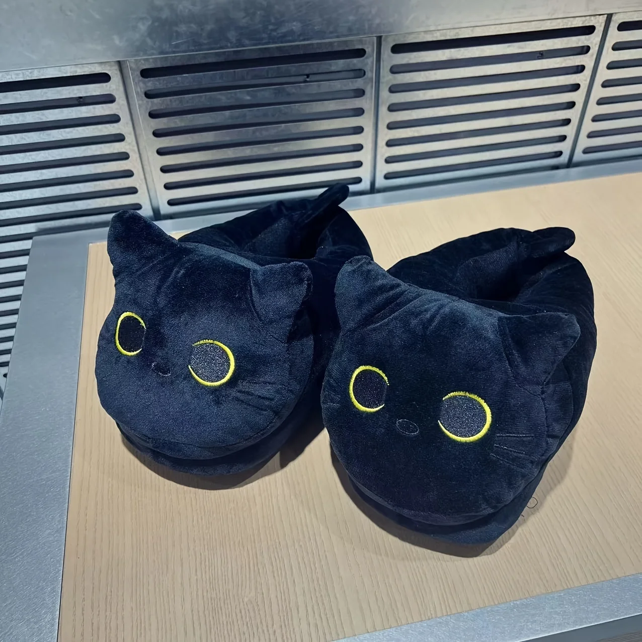 Plush Black Cat Slippers Halloween, Interesting Animal Home Shoes, Soft Memory Foam, Comfortable Plush Warm Lazy Slippers,