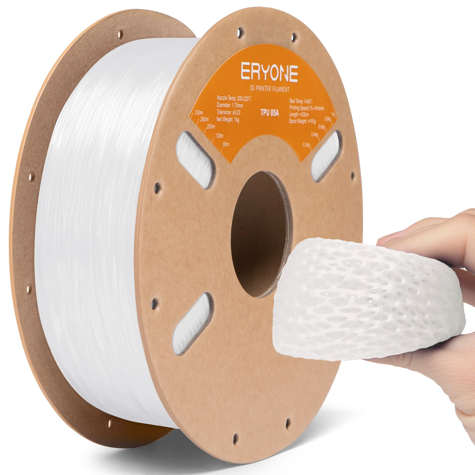 ERYONE NEUES TPU 85A Filament 1,75mm +/-0,03mm, Flexibles TPU 85A 3D-Drucker Filament zum Niedrigstpreis – Detail 1