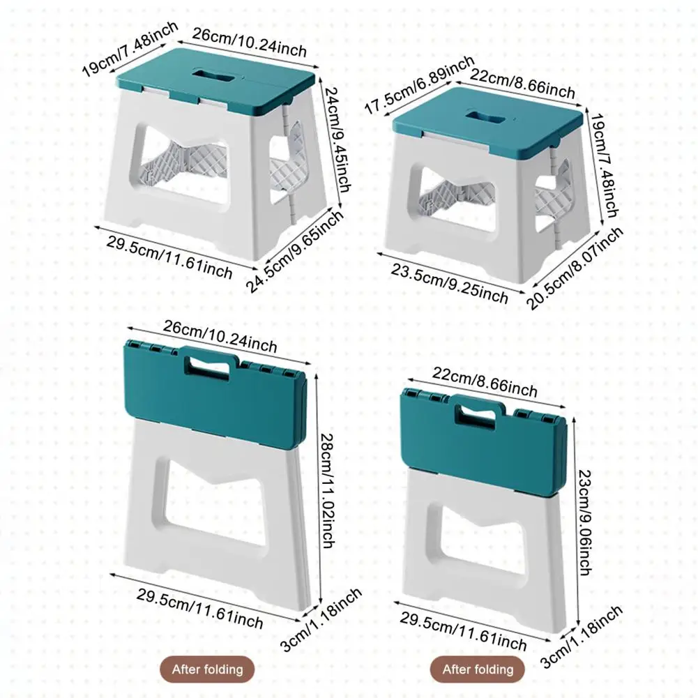 Foldable Step Stool with Handle, Multifunctional Plastic Footstool for Kids & Elderly, Portable Seat Cushion for Home Storage
