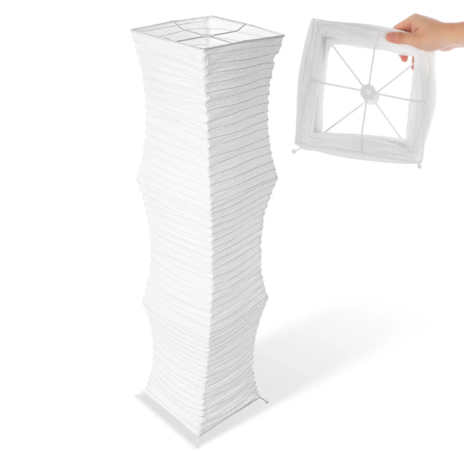 

Japanese Paper Floor Lamp Shade Foldable Replacement Soft Light Lamp Cover for Living Room Bedroom Office Modern Minimalist