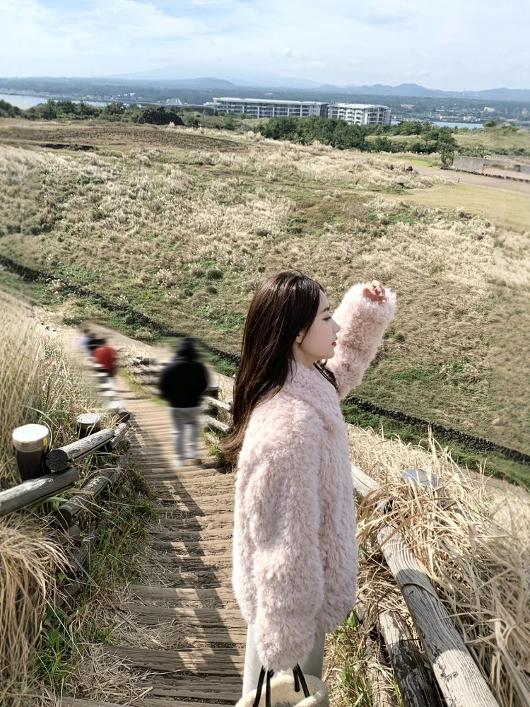 

Lamb Wool Jacket For Woman Sportswears Athletic Clothing Gymnastic Attire Exercise Apparel Physical Training Garments Bodily Ins