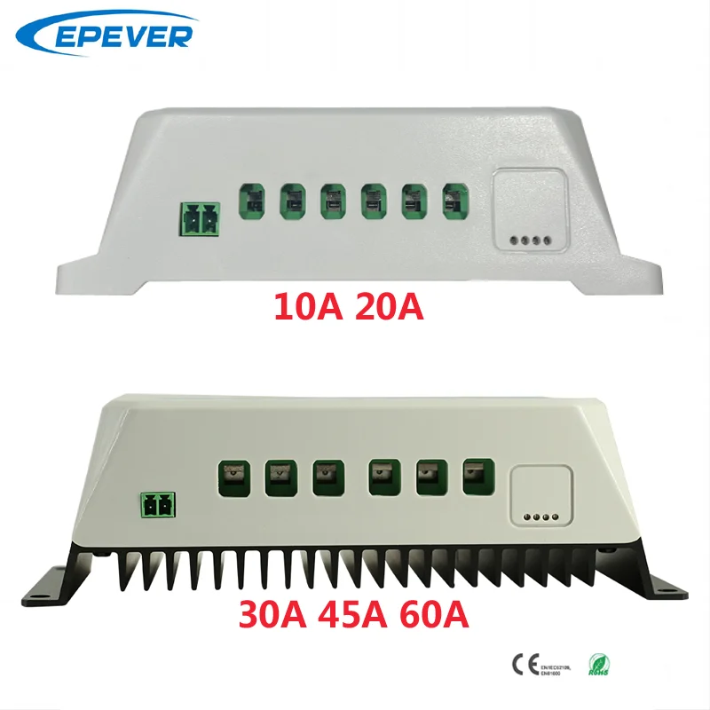 EPEVER 10A20A30A PWM Solar Charge Controller 12V24V Auto 45A 60A VS-AU Regulator For Solar System LCD Diaplay Two USB Ports