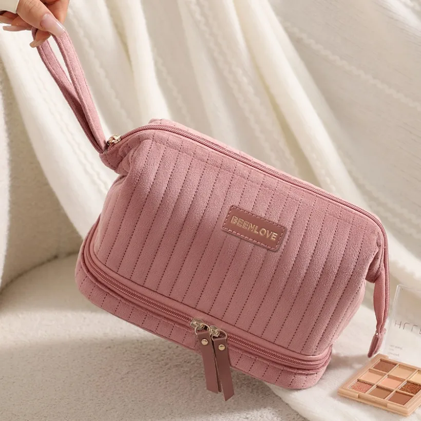 

Портативная косметичка-органайзер большой вместимости с несколькими отделениями для кистей, косметики и путешествий