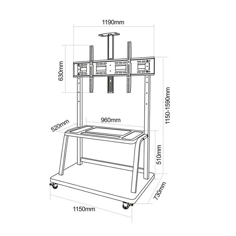 Mobile TV bracket   wheeled cart all-in-one hanging frame stands for tv tv stand 65 inch holder