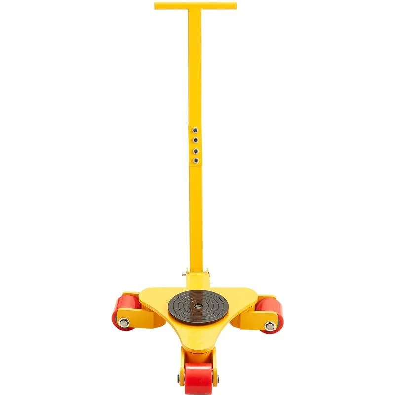 Machinery Skate Dolly, 6614 LBS/3T Industrial Machinery Mover with Handle, Carbon Steel Machinery Moving Skate with 3 360° Swivel PU Wheels, 360° Rotation Non-Slip Cap for Warehouse, Workshop