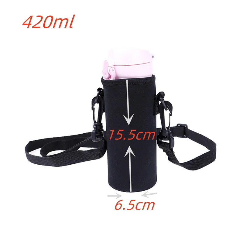 1pc 420-1500ML Sport Wasser Flasche Fall Isolierte Tasche Neopren Beutel Halter Hülse Abdeckung Träger für Becher flasche Tasse mit Riemen – Detail 9