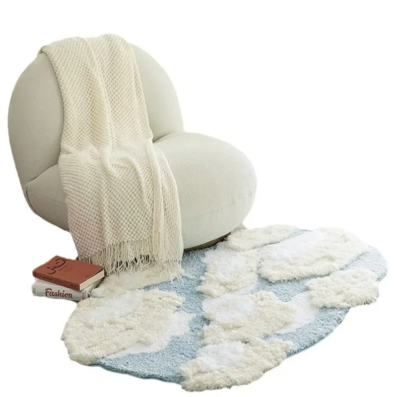 Flocked rug irregular sofa coffee table blanket absorbent non-slip mat