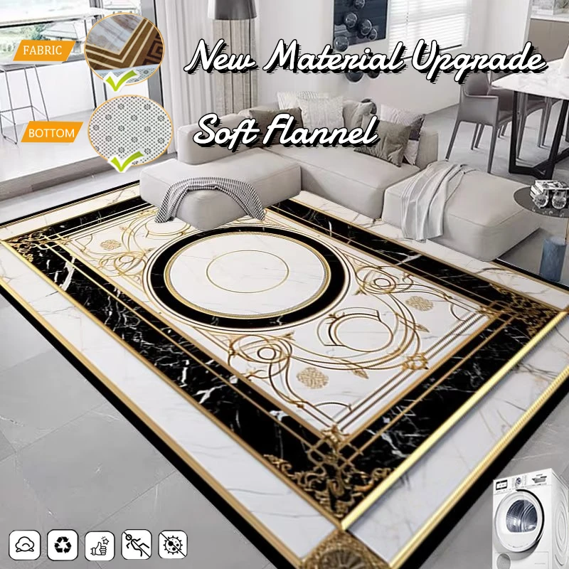 

Marble Texture Design Carpets for Living Room Luxury Decoration Nordic Bedroom Carpet Home Decor Non Silp Mat Big Size Area Rugs