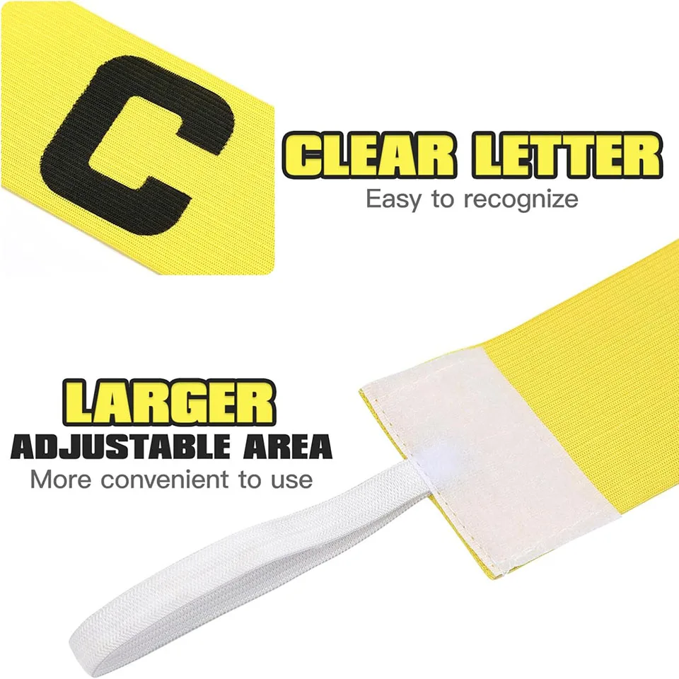 Loogdeel 1 قطعة للأطفال البالغين كرة القدم الكابتن شارة كرة القدم الذراع الفرقة زعيم الكابتن مجموعة قابل للتعديل التدريب الرياضة الذراع شارة #4