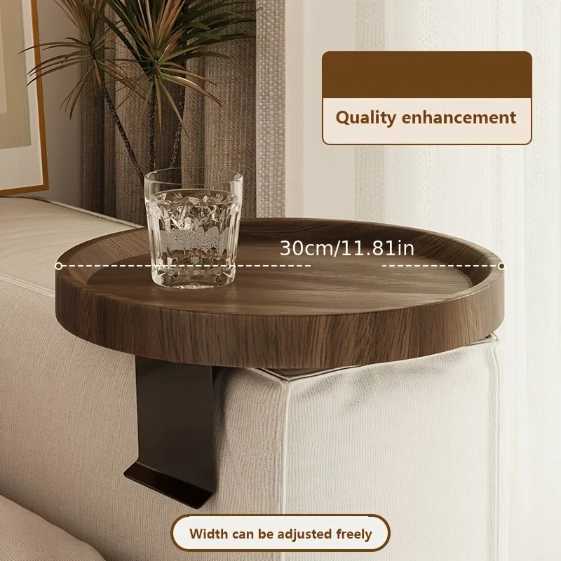 

1pc Modern Expandable Sofa Arm Table - Contemporary Wooden Side Table, Easy To Clean