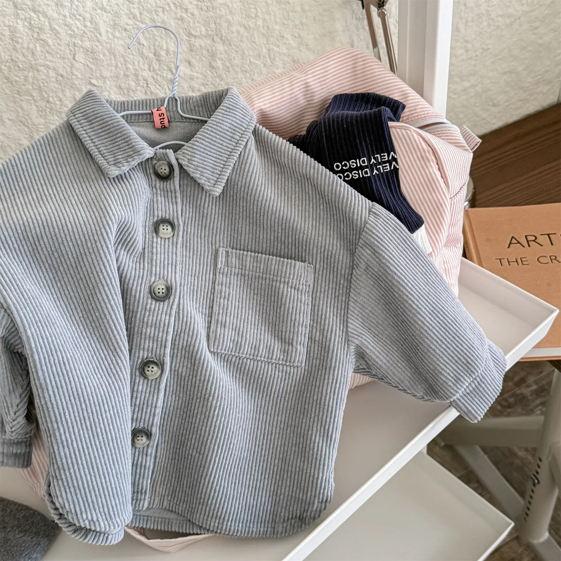 

2025 Autumn New Children Long Sleeve Corduroy Coat Solid Girls Lapel Jacket Baby Boys Shirts Cardigan Fashion Kids Clothes