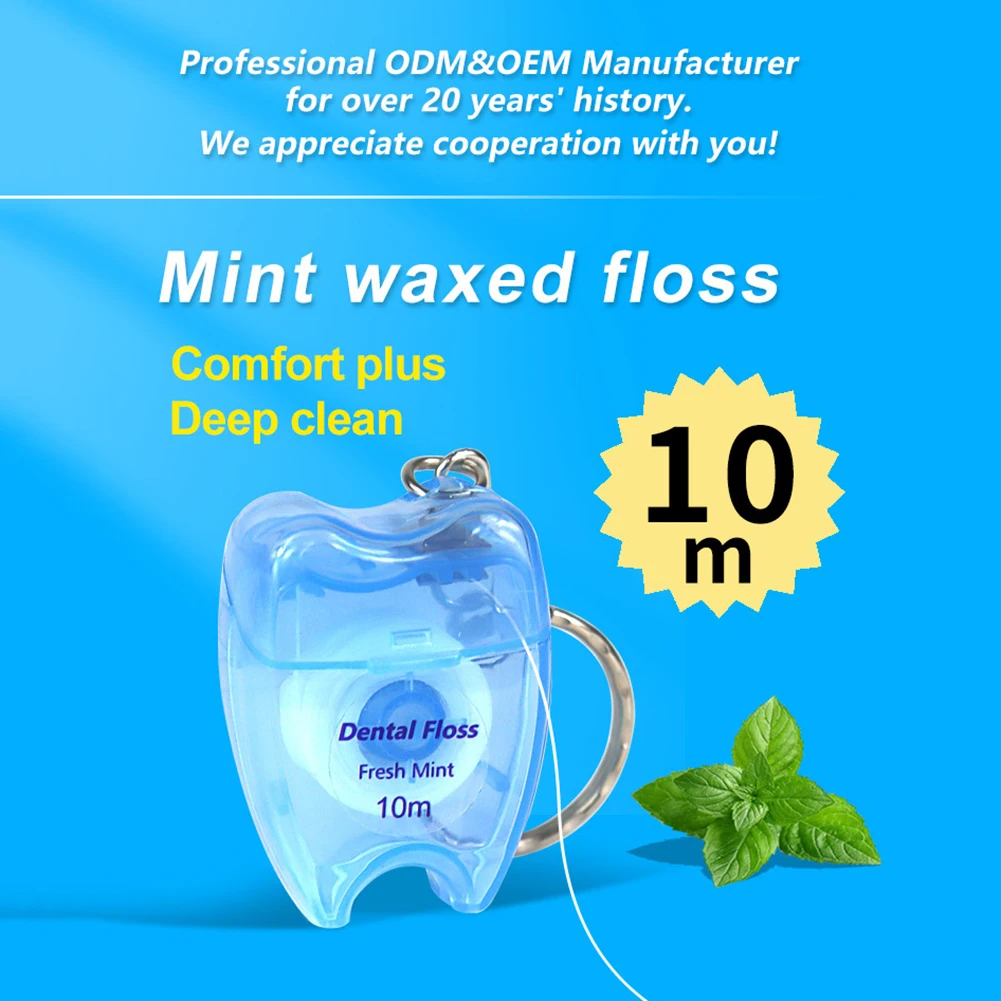 Portable Dental-Floss Keychain 10m Sturdy Quality Dentals Tooth-Floss for Travel Men Women Gums Teeth Cleaning Tool 1pcs