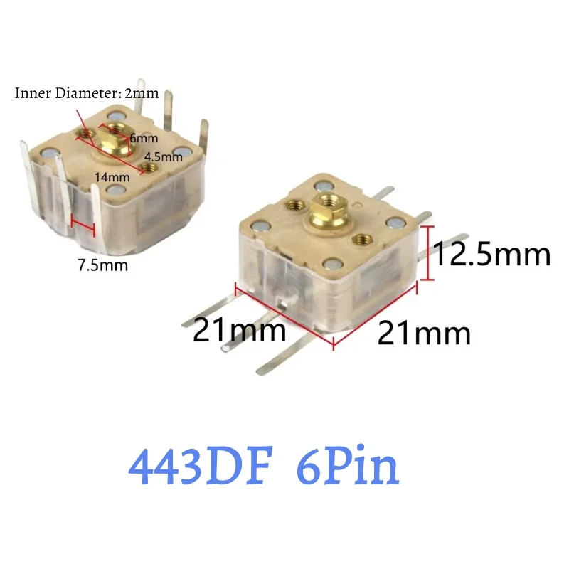 2pcs Radio Double Capacitor Tunable Capacitors 223P 443BF 443DF 3 Feet 6Pin Adjustable Capacitor