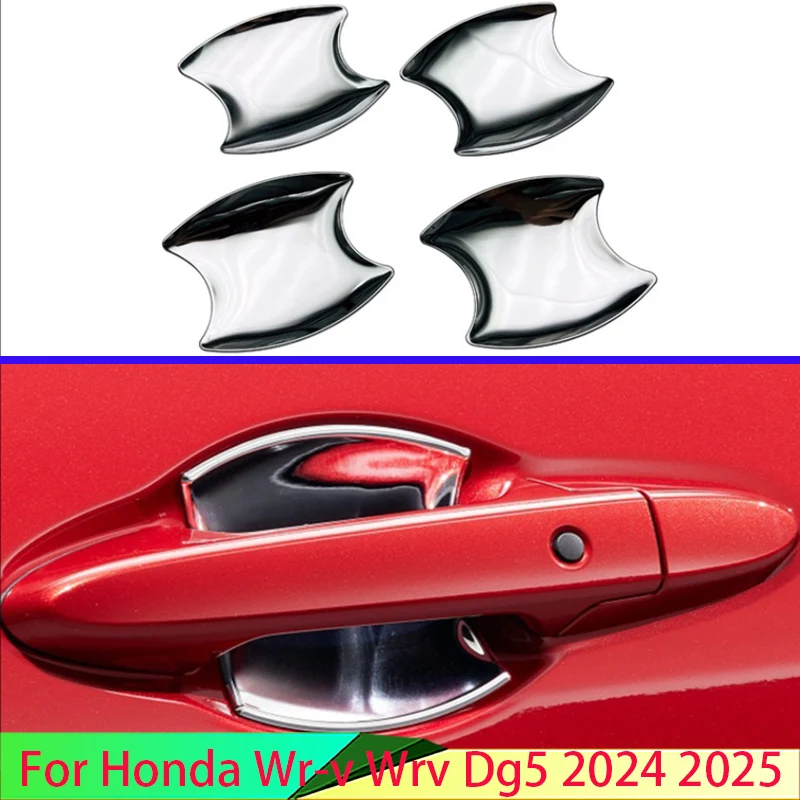 For Honda Wr-v Wrv Dg5 2024 2025 Car Accessories ABS Chrome Door Handle Bowl Cover Cup Cavity Trim Insert Catch Molding Garnish