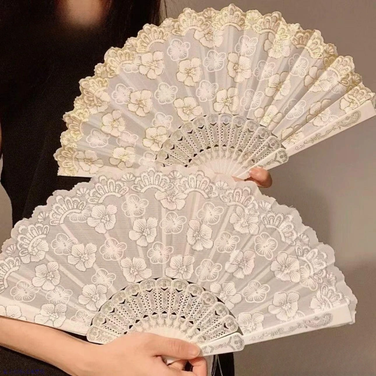 Vintage Lace Hand Fan elegant Folding Fan for Wedding Party  Dance Fan Photo Props Korean Fashion Trend Gift 도매