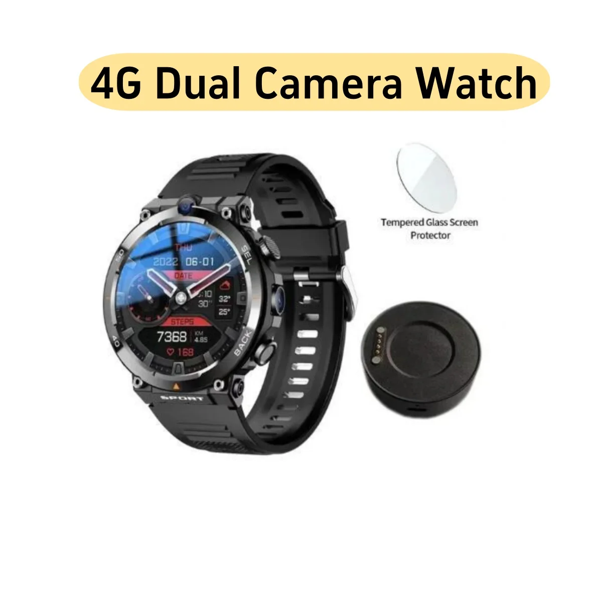 4G Smartwatch Men Women Business 4G Video Calling WiFi GPS Waterproof Power Bank Bluetooth Smart Watch 8GB+128GB For Android IOS