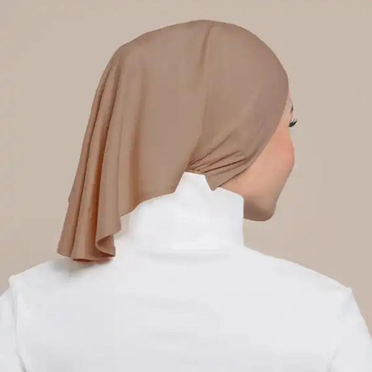 Hijab boné interior muçulmano para mulheres, véu islâmico, lenço, lenço secreto, chapéu de turbante, pronto a vestir, monocromático