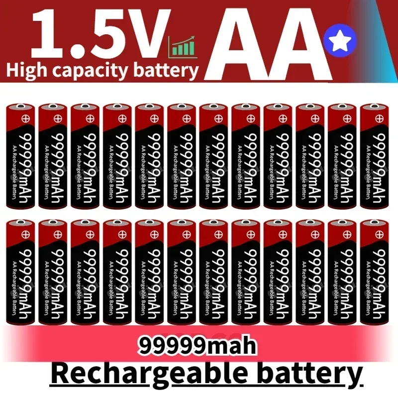 New Best-selling AA Battery 99999 MAh 1.5V AA NI-MH Rechargeable Battery Remote Control Flashlight Toy Clock