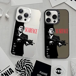 Movie S-Scarface Laser Phone Case for iPhone 12 11 13 14 15 16 Max Pro Plus IMD Shockproof Silicone Coque