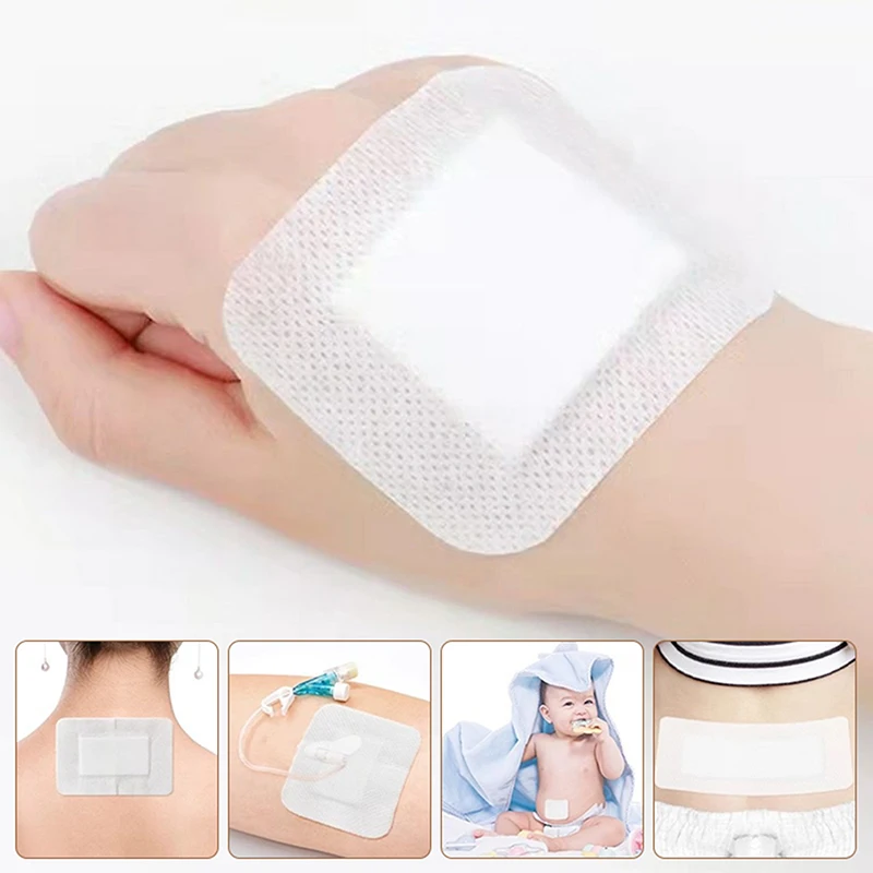 10/20Pcs Breathable Non-woven Medical Adhesive Wound Dressing Band Aid Bandage Large Wound First Aid Tool Fixation Tape Sticker