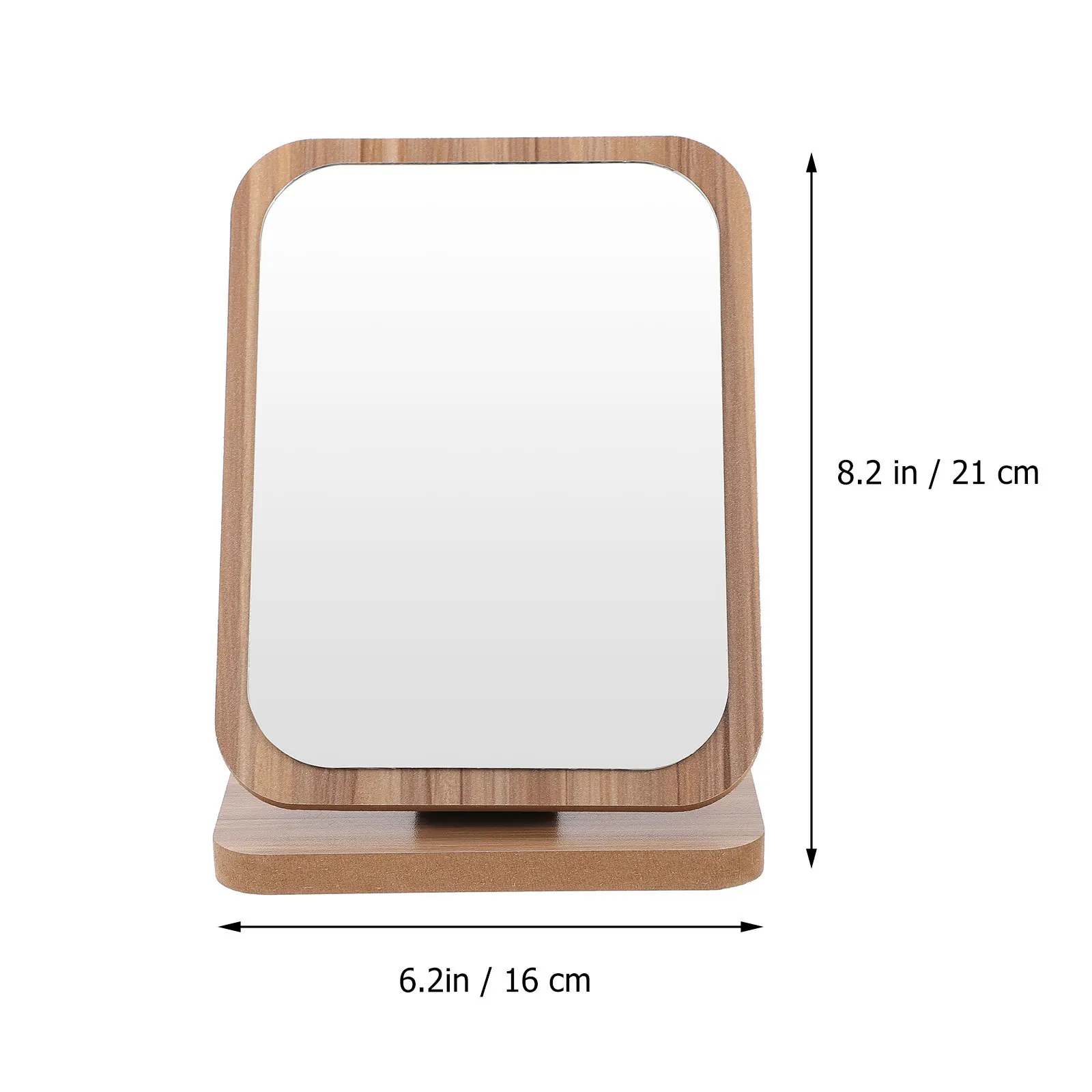 1 szt. Drewniane lusterko do makijażu na biurko, składane, przenośne lusterko stołowe, domowe lusterko kosmetyczne z miejscem do przechowywania, narzędzie do makijażu.