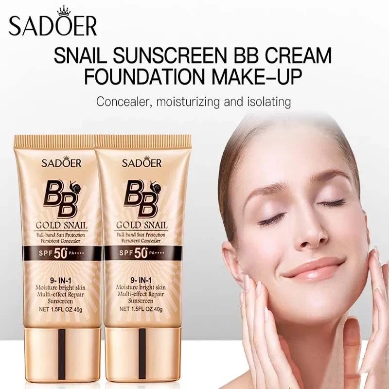 

BB Cream SPF50+ Whitening Foundation Long Lasting Even Skin Tone Makeup Base Primer Concealer Moisturizing