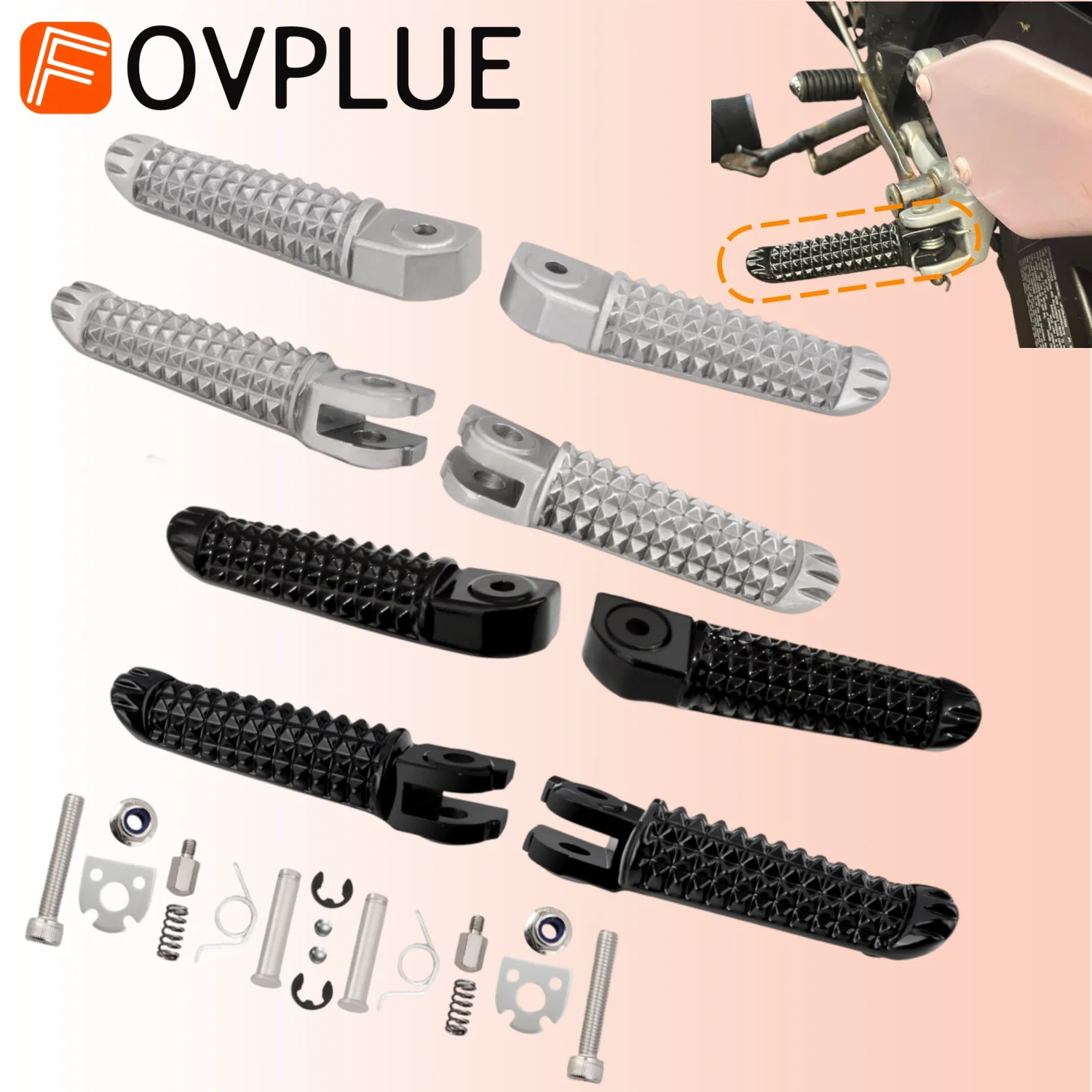 Front Rear Foot Pegs Motorcycles Passenger Rider Driver Footrest For YAMAHA YZF-R1 2012-2023 YZF-R1M 2015-2023 YZF-R1S 2016-2018