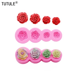 floral DIY resin phone case Clay mold 3D Rose floral Large Small Resin Accessories Silicone Molds Chocolate Fudge Cake Mold