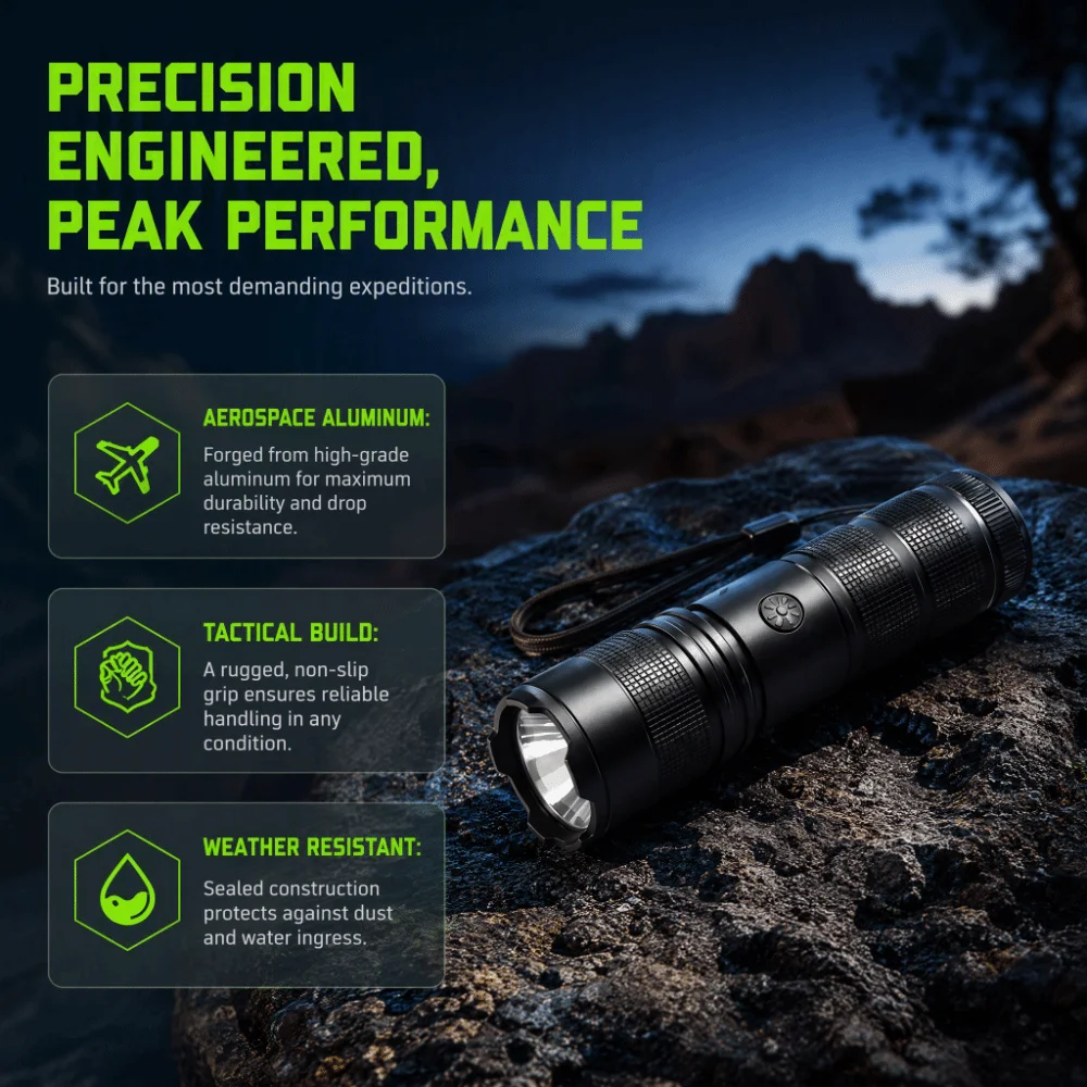 High-Intensity Long-Range Flashlight High Lumen Bright Digital Display Flashlight Digital Display Portable Small Torch Night Use