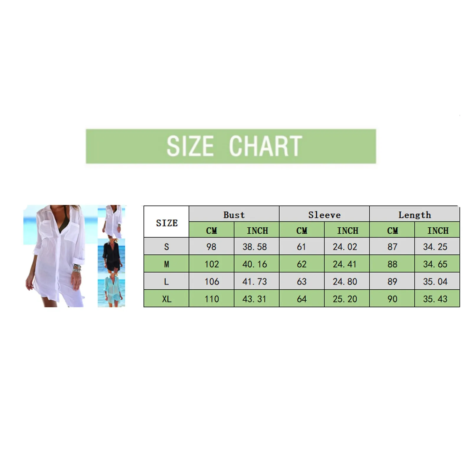 Women's Casual Swim Cover-Ups Breathable Solid Sleeve Long Up Swimwear Cover Up Female Cardigan Button Up Beach Bathing Suit