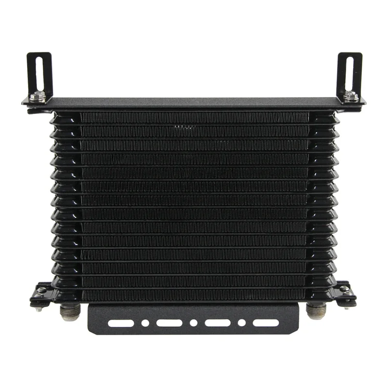 

Oil Cooler Universal 15 Row Transmission 10AN 7/8"-14 UNF + 7" Electric Fan Kit with New Type Mounting Bracket Kit Black/Blue