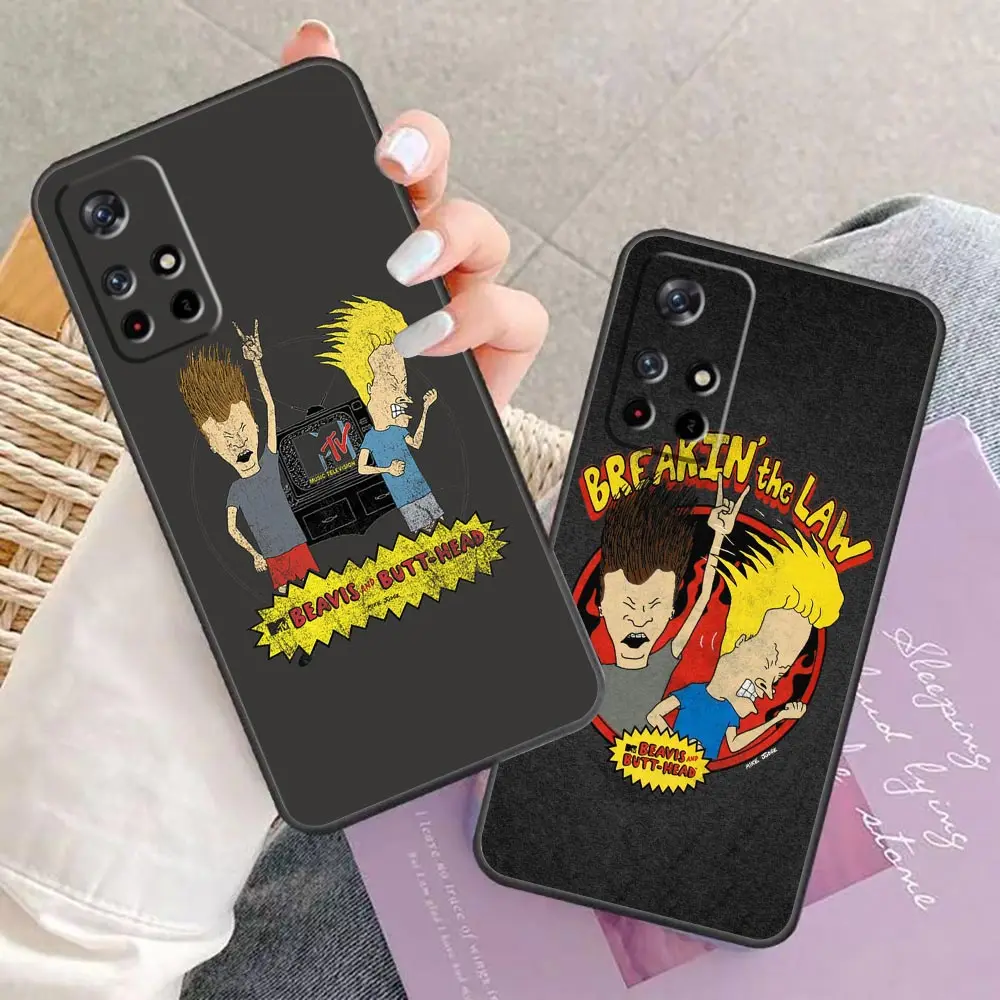 Phone Case For Redmi Note 13 12 11 10 9T 9S 9 8 7 6 A1 Pro 5G 4G Soft Silicone Case Funda Shell Capa Cartoon Beavis And Butthead