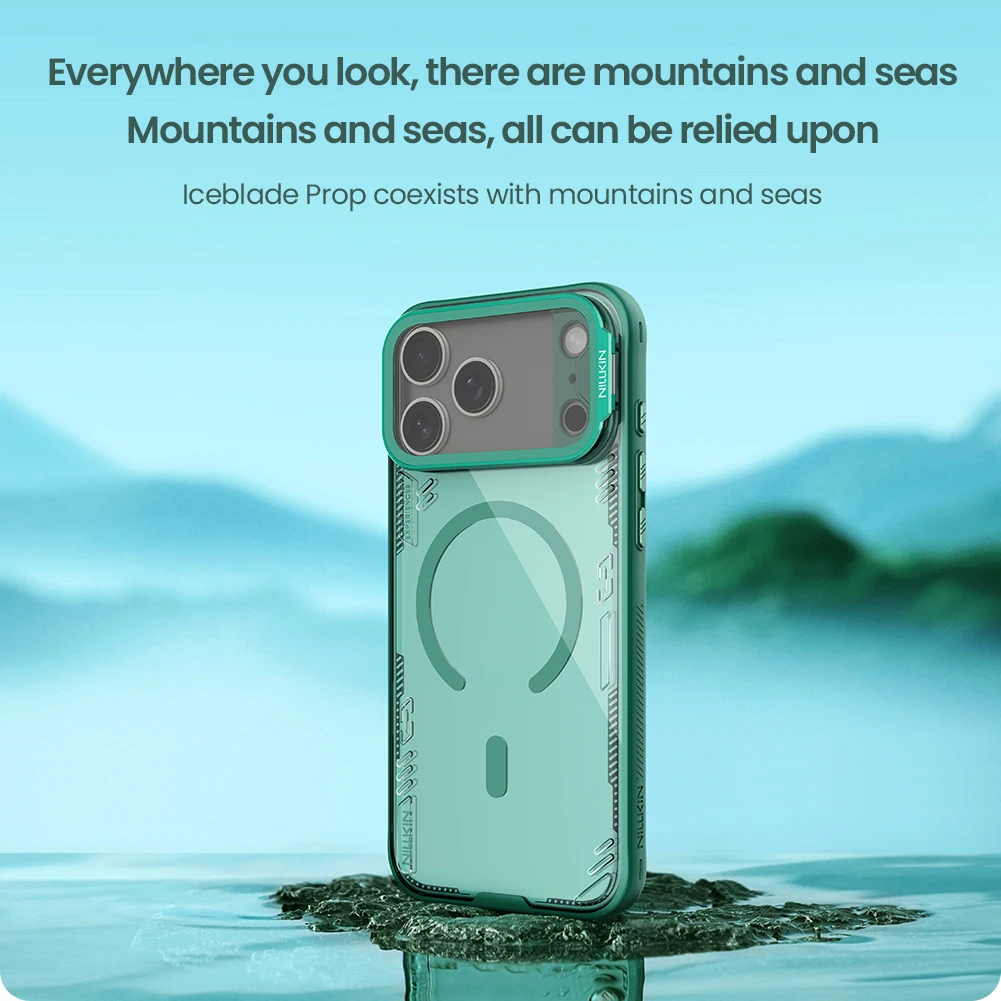 Nillkin For IPhone 17 Pro Max / IPhone 17 Pro Magnetic Phone Case Magsafe Charging Lens Cap Stand Transparent Phone Back Cover