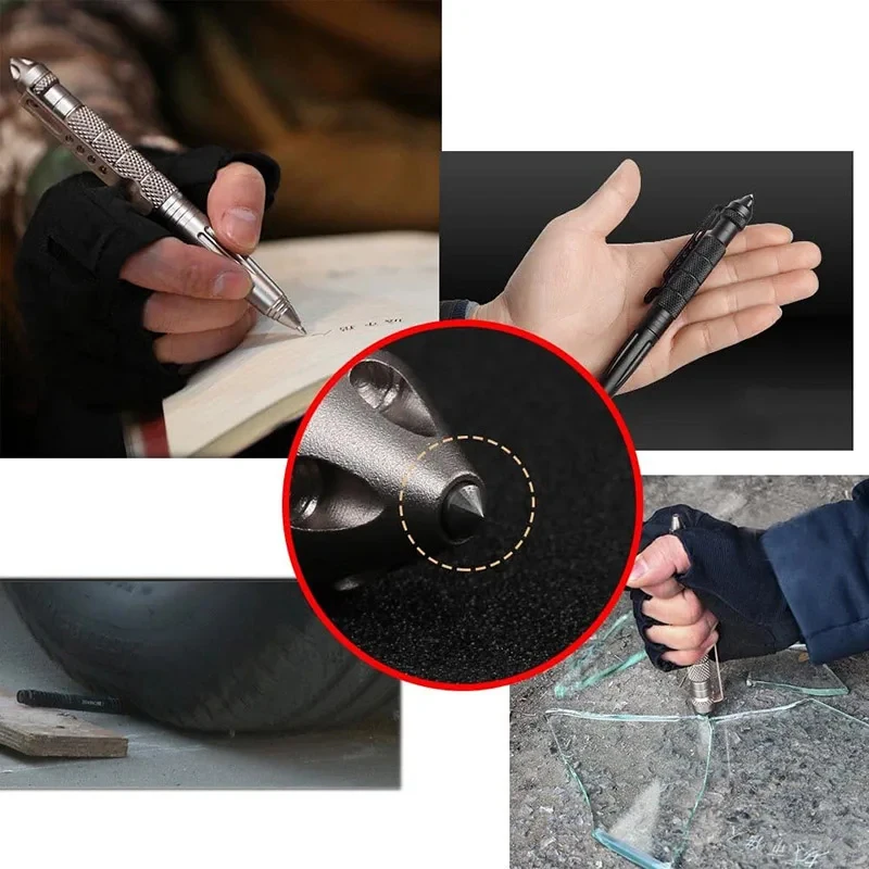 1-4Pcs Portable Tactical Pen Self Defense Pen Aviation Aluminum Emergency Glass Breaker Security Protection Survival Multitool